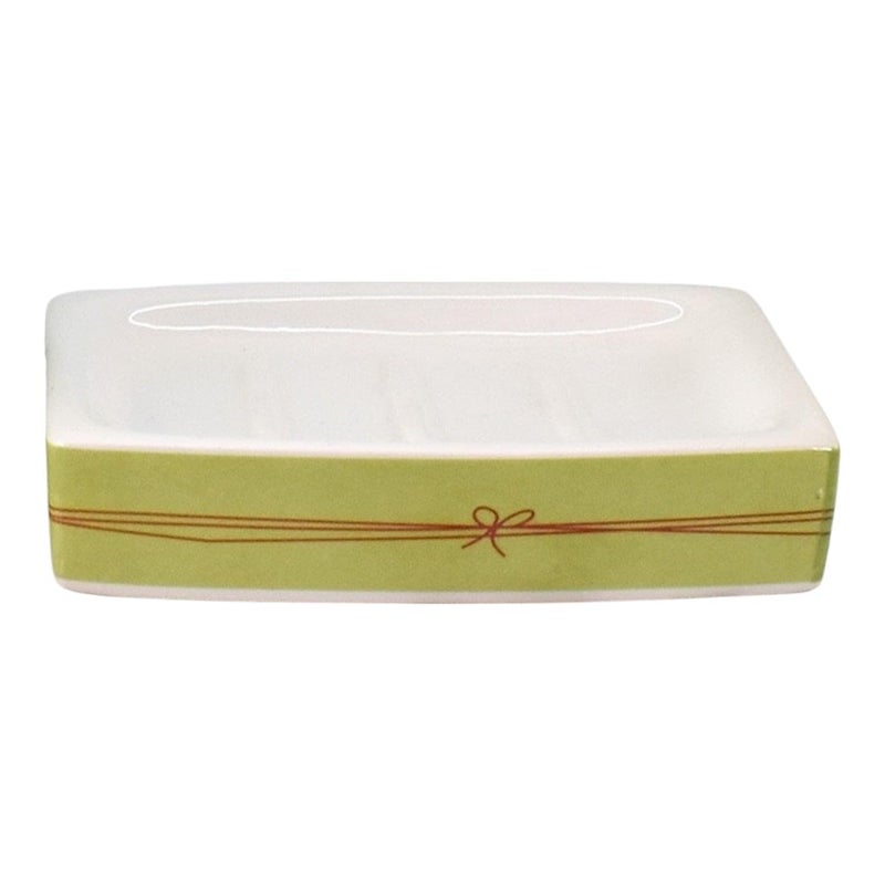 Kookee Ceramic Soap Holder, Durable & Stylish Soap Dish for Bathroom & Kitchen (1 Piece) Green (08173-SH) - Image 1