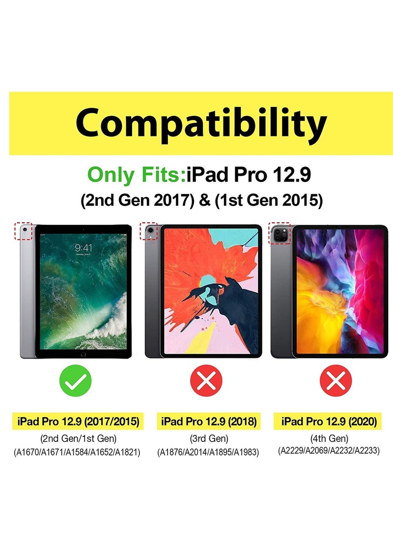 Procases - iPad Pro 12.9 2017/2015 Case (Old Model, 1st & 2nd Gen), Ultra Slim Lightweight Stand Smart Case Shell with Translucent Frosted Back Cover for Apple iPad Pro 12.9 Inch -Emerald - Image 1
