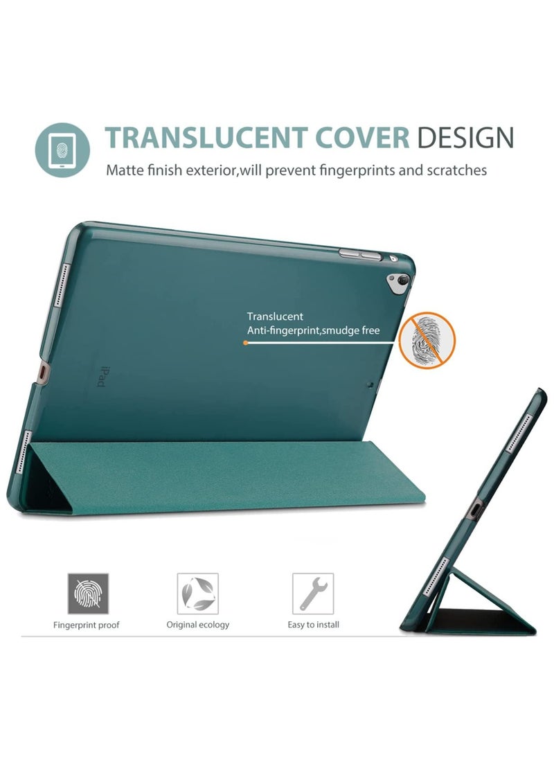 Procases - iPad Pro 12.9 2017/2015 Case (Old Model, 1st & 2nd Gen), Ultra Slim Lightweight Stand Smart Case Shell with Translucent Frosted Back Cover for Apple iPad Pro 12.9 Inch -Emerald - Image 1