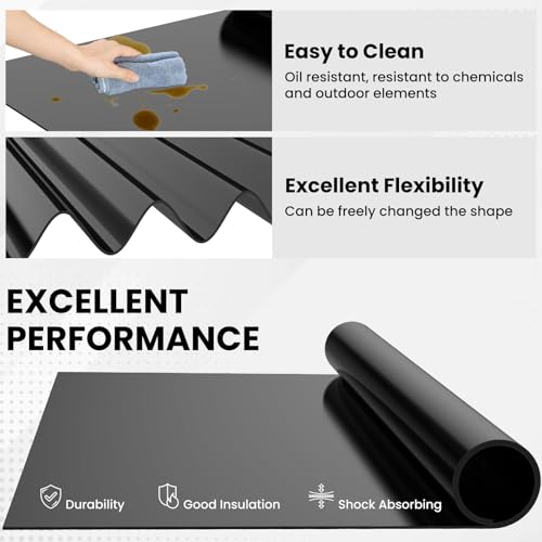 MILYARD 2 Pcs 12 x 12 Inch Silicone Rubber Sheet, 55A 1/25 Inch Thick Heat Resistant Silicone Insulation Gasket for DIY Gaskets Pads Seals Crafts Flooring Cushioning of Anti-Vibration (Black) - Image 4