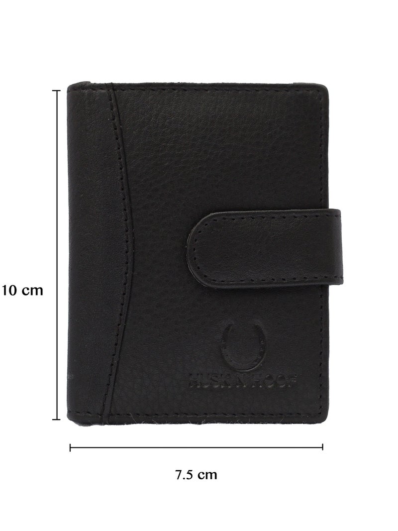Husk N Hoof RFID Protected Leather Credit Card Holder Wallet for Man Women | Card Holder for Men Woman | Black (20 Card Slots) - Image 4