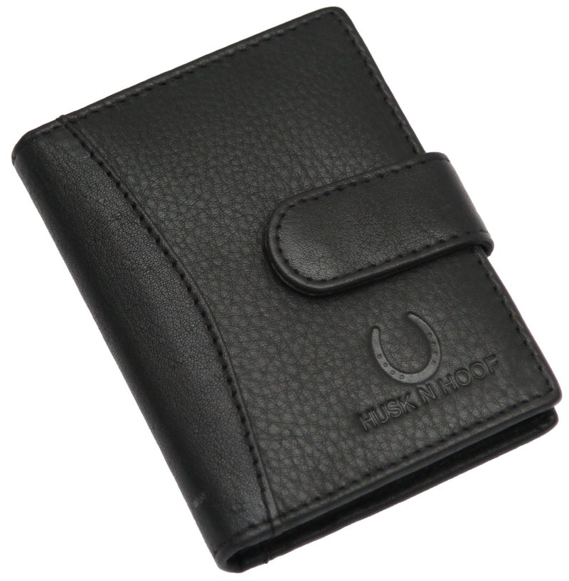Husk N Hoof RFID Protected Leather Credit Card Holder Wallet for Man Women | Card Holder for Men Woman | Black (20 Card Slots) - Image 1
