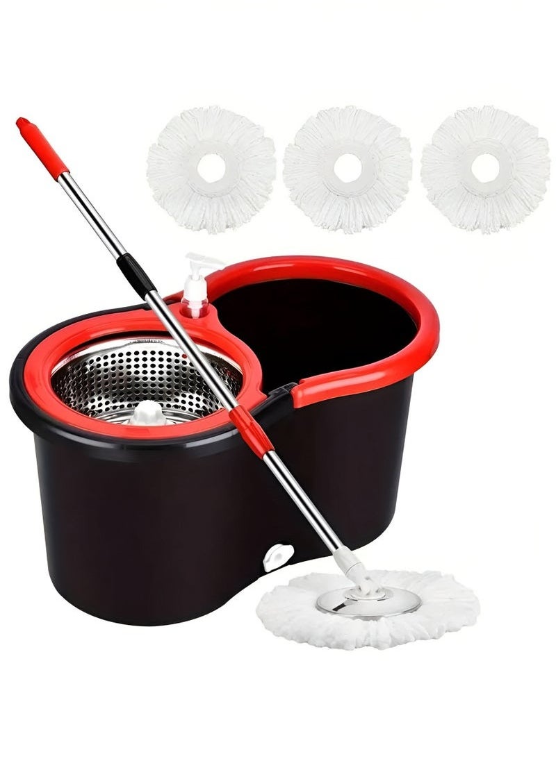 A ZONE Bucket Quick Spin Mop with 2 Microfiber Wet Dry Mophead Floor Cleaning pocha Extendable Handle Removable Wringer 360° Floor Cleaner Mopping Set Reversible  - Image 1