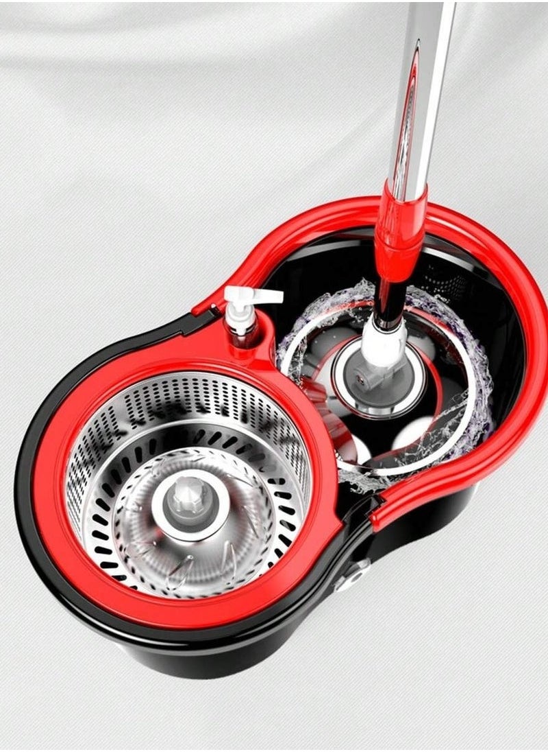 A ZONE Bucket Quick Spin Mop with 2 Microfiber Wet Dry Mophead Floor Cleaning pocha Extendable Handle Removable Wringer 360° Floor Cleaner Mopping Set Reversible  - Image 3