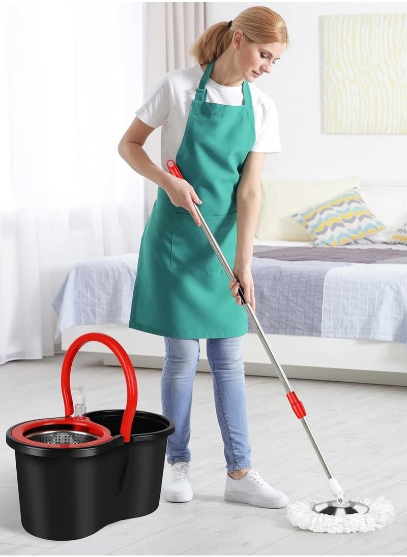 Bucket Quick Spin Mop with 2 Microfiber Wet Dry Mophead Floor Cleaning pocha Extendable Handle Removable Wringer 360° Floor Cleaner Mopping Set Reversible