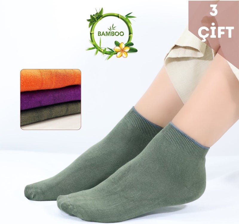 Kral Socks Women's Bamboo Booties Socks (3 Pieces) Invisible Seamless Perfumed Short Summer Women's Socks  - Image 1