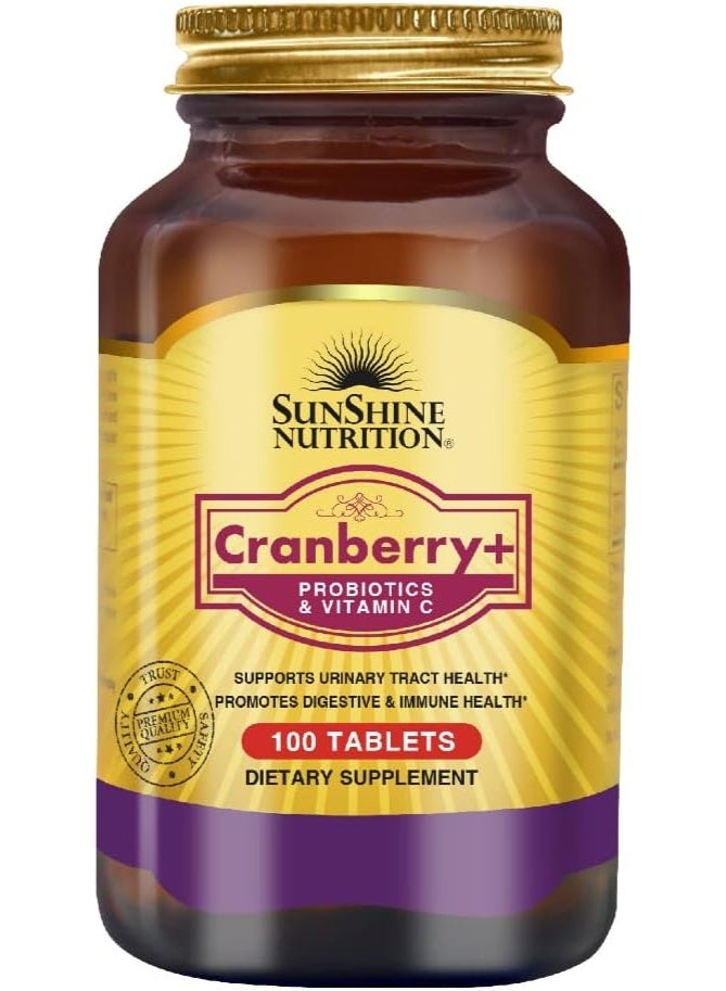 سنشاين نيوترشن 100 قرص من التوت البري + البروبيوتيك وفيتامين سي لدعم المسالك البولية