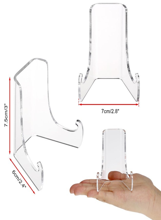 JUXYES 3 Pack Acrylic Wallet Display Holder Stands, Portable Easels Display Stand Clear Plate Display Rack for Boutique, Retail Countertop Acrylic Display Stand for Hand Purse, Wallet, Photos, Book - Image 2