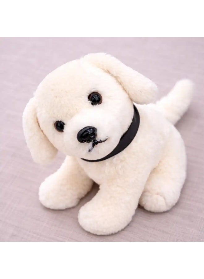 DearJoy Sitting Dog Soft Toy - White, 25cm - Image 3