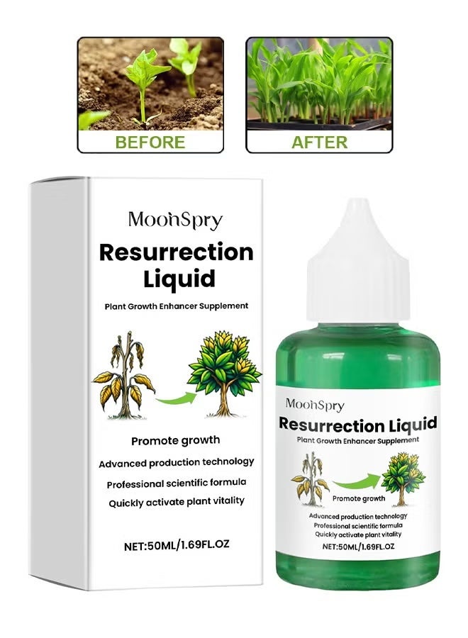 MOONSPRY Resurrection Liquid Plant Growth Enhancer 50ml, Liquid Fertilizer for Seedlings, Rooting Hormones for Cuttings, Plant Growth Supplement for Indoor & Outdoor Potted Plants - Image 1