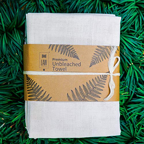 looms & weaves - Unbleached Handloom Cotton Kerala Bath Towels (Set of 2 towels) -Available in two sizes. 60 inch x 30 inch or 56 inch x 28 inch - Image 1