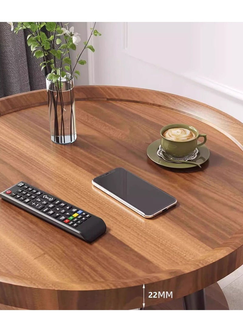 TDAO 2 Layers Small Round Coffee Table, Walnut Nesting Tables for Small Spaces, Mid Century Modern Centre Table, Easy Assembly Circle Coffee Tables for Living Room, Minimalist Nesting Coffee Table 40CM X 48CM High - Image 5