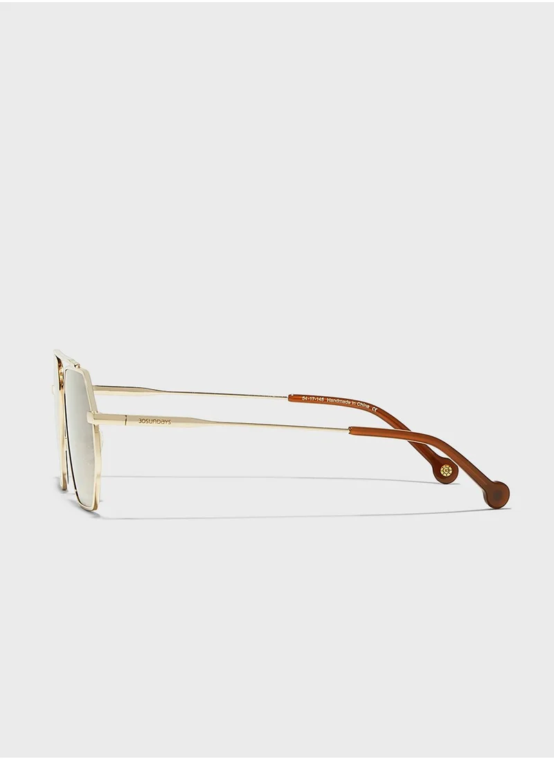 30Sundays Halcyon Rectangular   Sunglasses