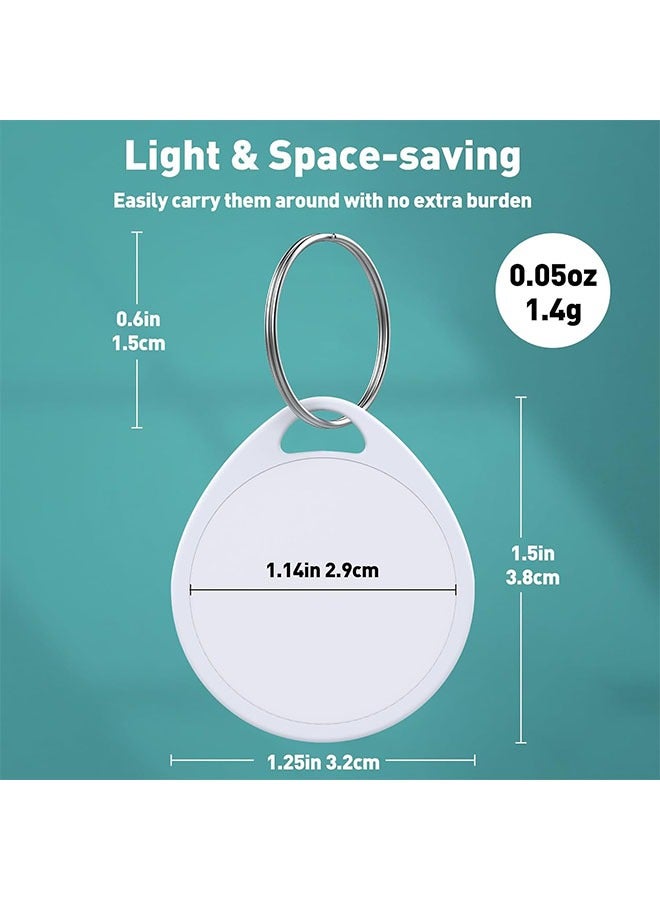60 Pcs Key Tags 1.5 Inch Tough Plastic Reusable Key Tags Sturdy Round White Item Identifiers with Blank Paper Label Stickers and Split Rings - Ideal for Home,Office and Rental Management Use - Image 4