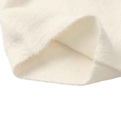 Bold N Elegant Girls Woolen Pearl Bow Design Party Sweater with Embellished Neckline | Soft Fur Knit Party Pullover Sweater Winter Jumper for Baby Girls Upto 5 Years White - Image 5