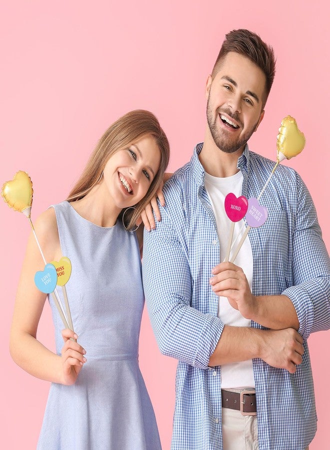 وولاين مجموعة والين من 16 قطعة من أعواد الزينة لعيد الحب، أعواد خشبية ملونة على شكل قلوب حلوى، أعواد خشبية على شكل قلوب لتزيين طاولة عيد الحب في المنزل، ولحشو المزهريات، ولحفلات الزفاف والذكرى السنوية. - Image 4