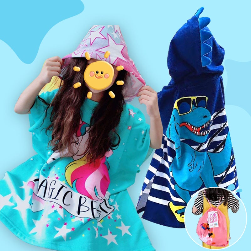 Large Children'S Bath Towel Cape Boys And Girls Hooded Bathrobe Cape Explosions Wearable Bath Towel - Image 2
