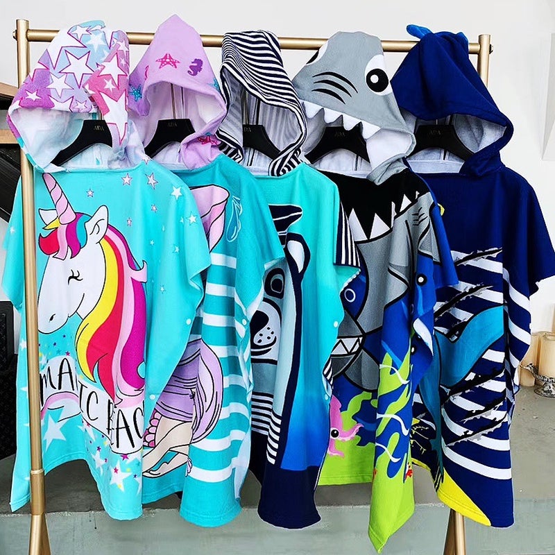Large Children'S Bath Towel Cape Boys And Girls Hooded Bathrobe Cape Explosions Wearable Bath Towel - Image 3