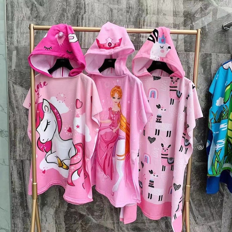 Large Children'S Bath Towel Cape Boys And Girls Hooded Bathrobe Cape Explosions Wearable Bath Towel - Image 4