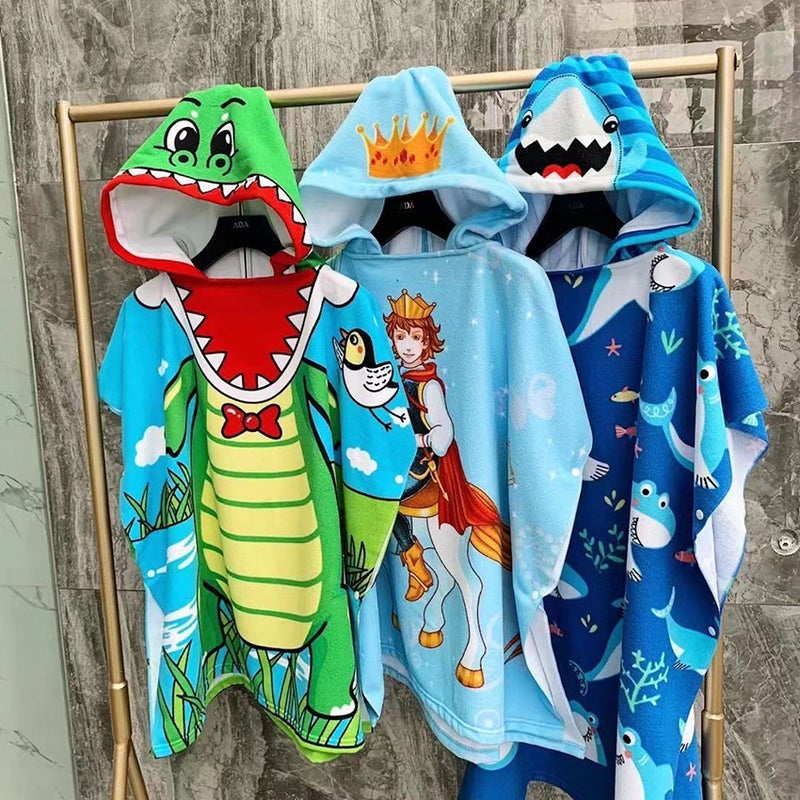 Large Children'S Bath Towel Cape Boys And Girls Hooded Bathrobe Cape Explosions Wearable Bath Towel - Image 5