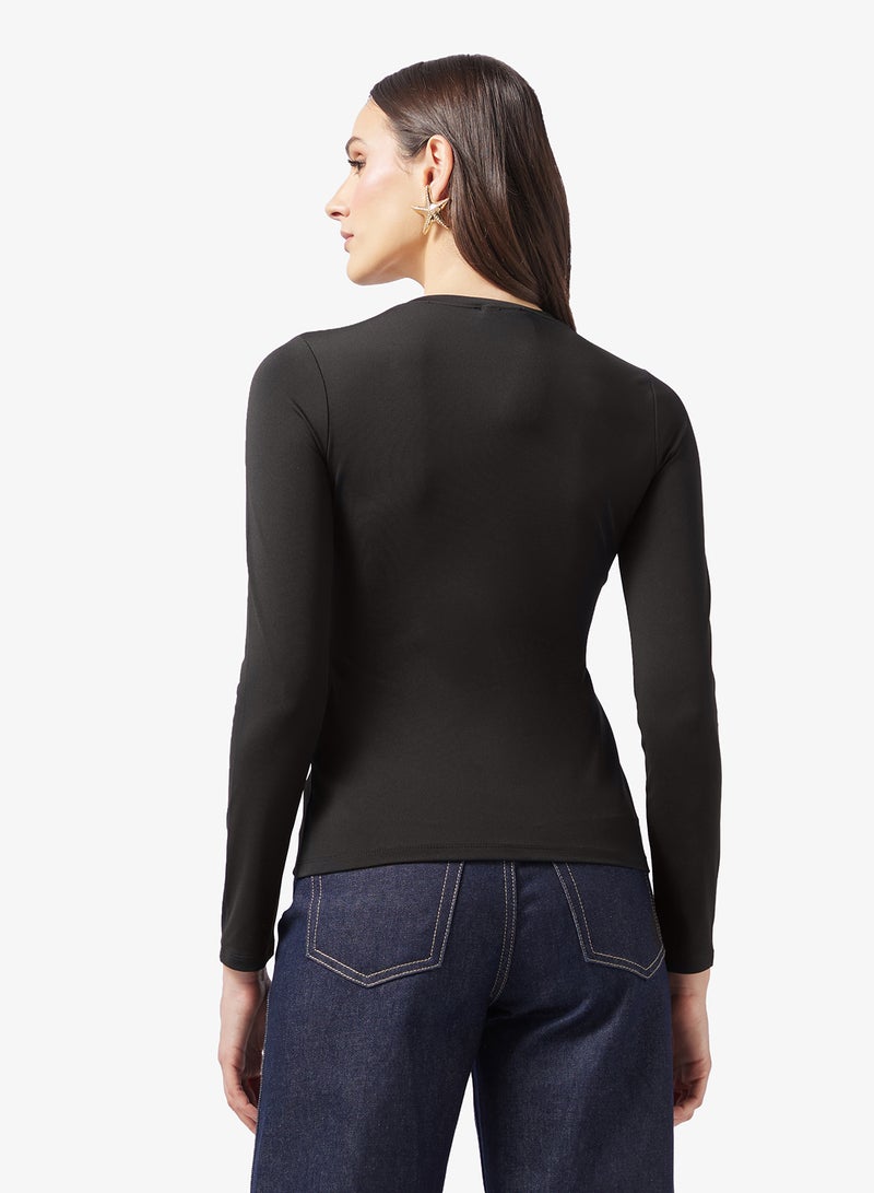 ELLA Knit Top With Statement Buttong - Image 2