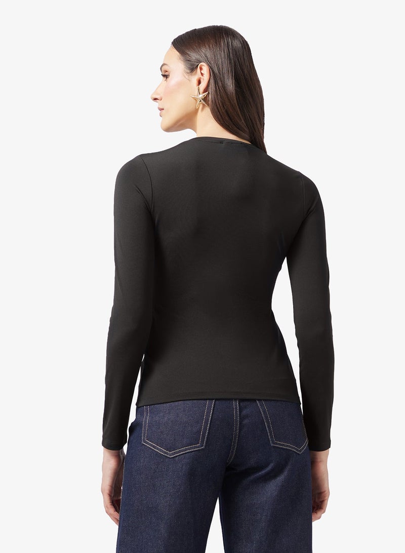 ELLA Knit Top With Statement Buttong - Image 2