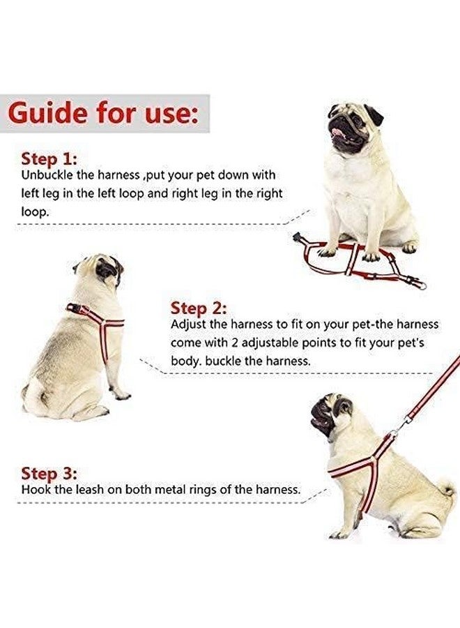 15Mm Soft Nylon Paw Print Reflected Strip Harness & Leash Set For Small Dog, Cats And Kittens Outdoor Walking/Training (Color May Vary) - Image 4