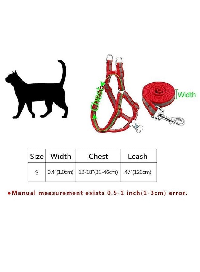 15Mm Soft Nylon Paw Print Reflected Strip Harness & Leash Set For Small Dog, Cats And Kittens Outdoor Walking/Training (Color May Vary) - Image 3