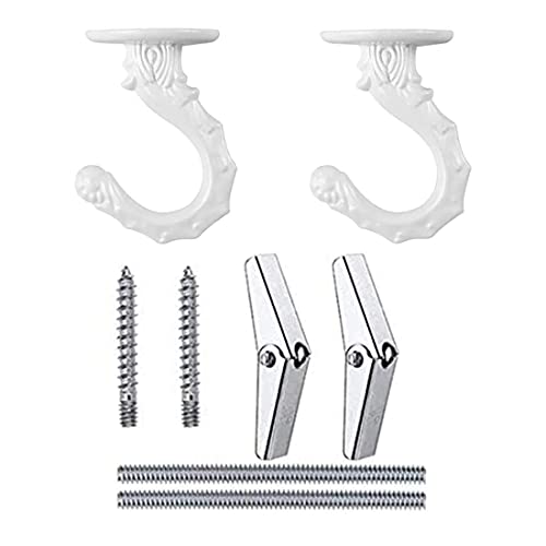 GDQLCNXB Ceiling Hooks Heavy Duty Swag Hook Hanging Plants Chandeliers Wind Chimes Ornament Hooks for Home Office Kitchen (2 Pieces White) - Image 1
