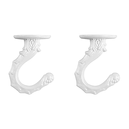 GDQLCNXB Ceiling Hooks Heavy Duty Swag Hook Hanging Plants Chandeliers Wind Chimes Ornament Hooks for Home Office Kitchen (2 Pieces White) - Image 4