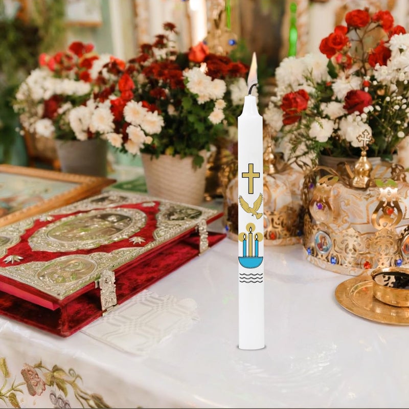 Ohmique Baptism Candle - Baptismal Candles for Boys and Girls, Catholic Baptism Gift - Velas para Bautizo - Velas para Bautizo de NiÃ±o - Image 5