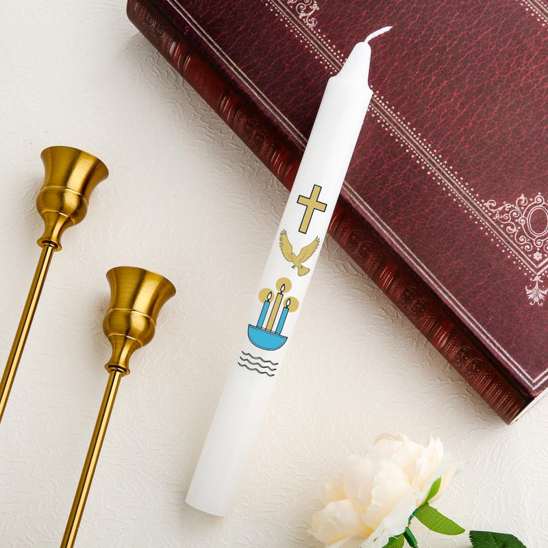 Ohmique Baptism Candle - Baptismal Candles for Boys and Girls, Catholic Baptism Gift - Velas para Bautizo - Velas para Bautizo de NiÃ±o - Image 2