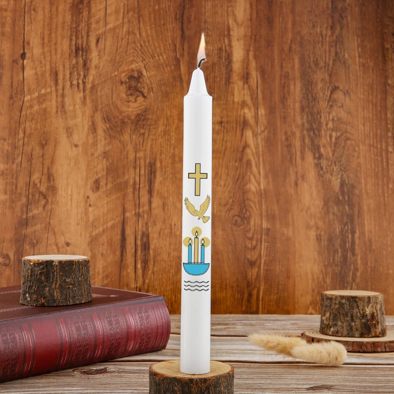 Ohmique Baptism Candle - Baptismal Candles for Boys and Girls, Catholic Baptism Gift - Velas para Bautizo - Velas para Bautizo de NiÃ±o - Image 3