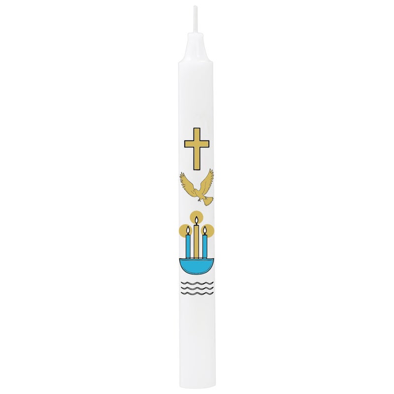 Ohmique Baptism Candle - Baptismal Candles for Boys and Girls, Catholic Baptism Gift - Velas para Bautizo - Velas para Bautizo de NiÃ±o - Image 1