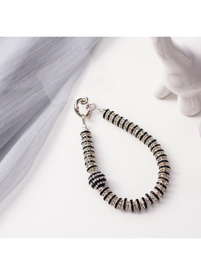 NIBEMINENT Super Cute Beaded Phone Charm – Trendy Phone Chain Wrist Strap, Shining Beads Chain Lanyard for Cell Phone