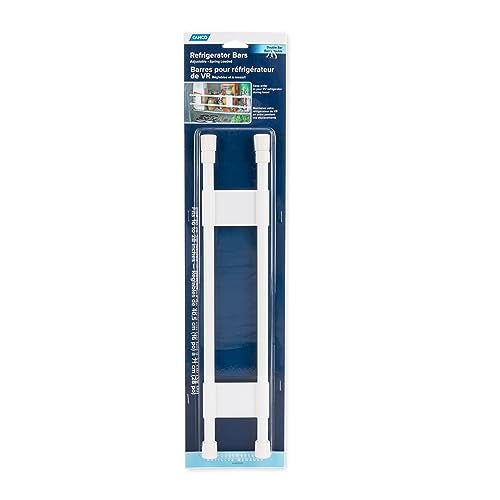 Camco 28" Double RV Refrigerator Bar, Holds Food and Drinks in Place During Travel, Prevents Messy Spills, Spring Loaded and Extends Between 16" and 28" - White (44073) - Image 5