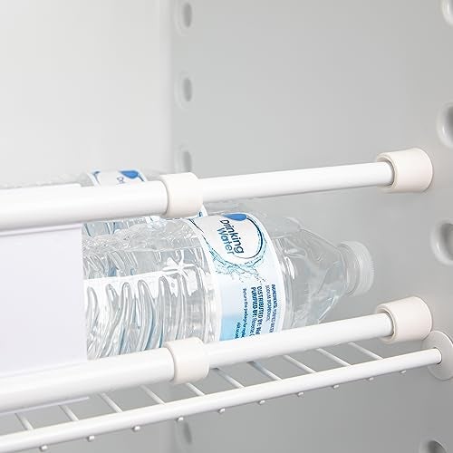 Camco 28" Double RV Refrigerator Bar, Holds Food and Drinks in Place During Travel, Prevents Messy Spills, Spring Loaded and Extends Between 16" and 28" - White (44073) - Image 2