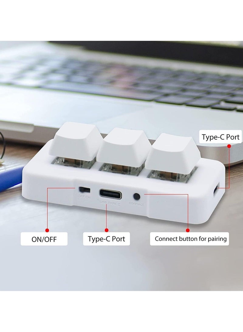 3-Key Mini Keypad 2.4G Wireless,2 in 1 Mechanical Gaming Keyboard Hot Key Customized Program with RGB Led for and Office Work,Customizable Keys - Image 3