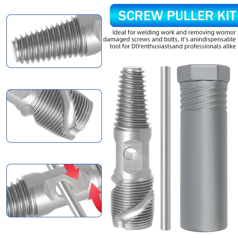 Serplex ® مجموعة أدوات استخراج الأنابيب المكسورة 2 في 1 رأس مزدوج 1/2 بوصة و 3/4 بوصة مزيل صمولة صمام الصنبور أداة يدوية ثقيلة من سبائك معدنية مزيل برغي مكسر متوافق مع إصلاحات السباكة المنزلية - Image 5