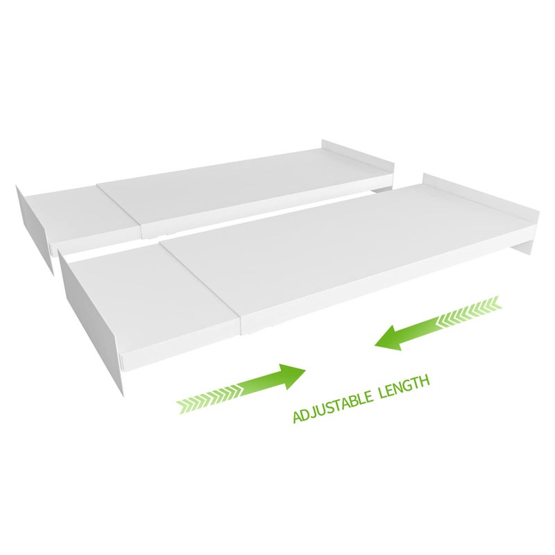 SOFRON Expandable Closet Shelf Organizer Adjustable Shelves Organizer Storage Shelving Rack DIY Divider Tension Separator for Cabinet Pantry Wardrobe Cupboard Kitchen Small 2 Pack
