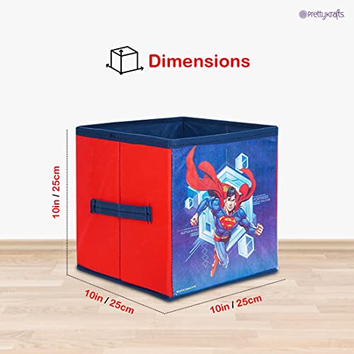 Superman Kids Foldable Square Storage Box Organizer (Small 10 x 10 x 10 inch, Blue, SBS_SM1) - Image 3