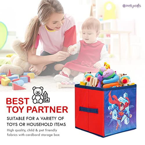 Superman Kids Foldable Square Storage Box Organizer (Small 10 x 10 x 10 inch, Blue, SBS_SM1) - Image 2