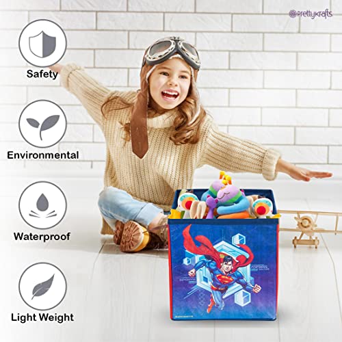 Superman Kids Foldable Square Storage Box Organizer (Small 10 x 10 x 10 inch, Blue, SBS_SM1) - Image 5