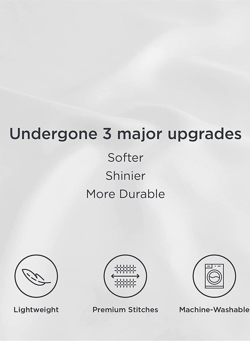 إي وورلد مجموعة من 2 وسادات حريرية ناعمة للعناية بالشعر والبشرة وغطاء وسادة مسامي مزدوج الجوانب لغرف نوم الفنادق مقاس 51 * 102 سم - Image 4