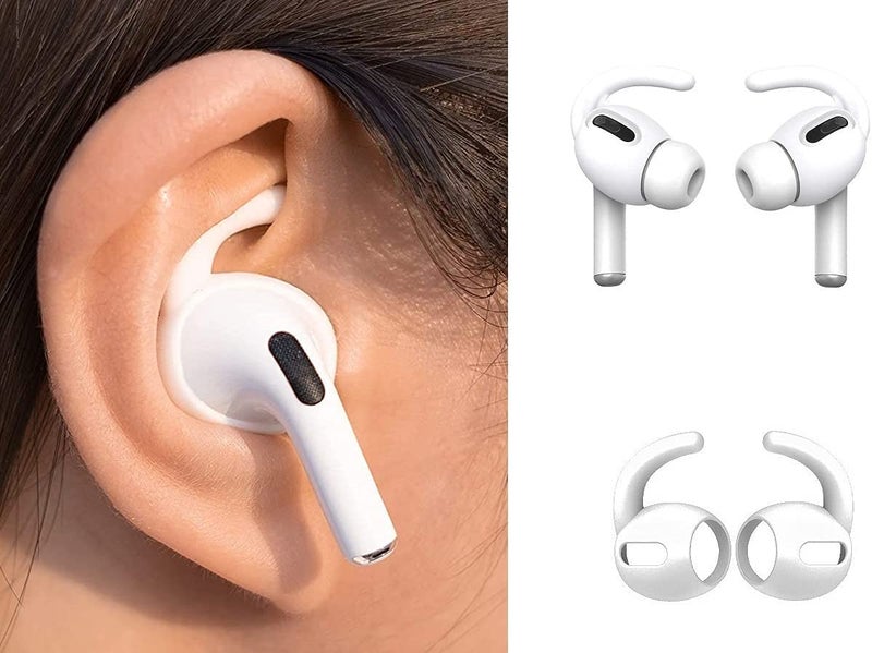 JNSA [Never Lose Your Air Pods Pro] Anti Slip Set, Sport Ear Hook Compatible with Air Pods Pro + Air Pods Pro Earbuds Ear Hooks Cover + Strap Compatible with Air Pods Pro [3in1] (White) - Image 3