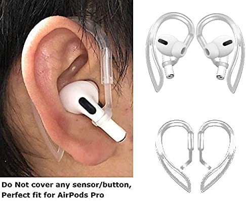 JNSA [Never Lose Your Air Pods Pro] Anti Slip Set, Sport Ear Hook Compatible with Air Pods Pro + Air Pods Pro Earbuds Ear Hooks Cover + Strap Compatible with Air Pods Pro [3in1] (White) - Image 2