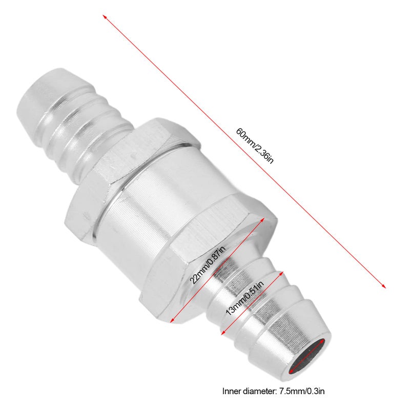 Universal One Way Check Valve 12mm Aluminum Alloy For Fuel Gasoline Oil Water - Image 4