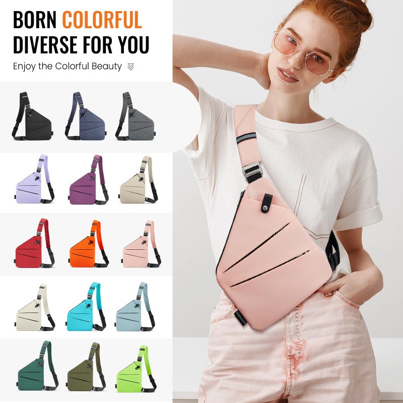WANDER PLUSÂ® Left Shoulder Anti Theft Crossbody Travel Bag for Women Men, Multi-pocket Crossbody Bag, Slim Sling Bag with Adjustable Strap, Grey - Image 2