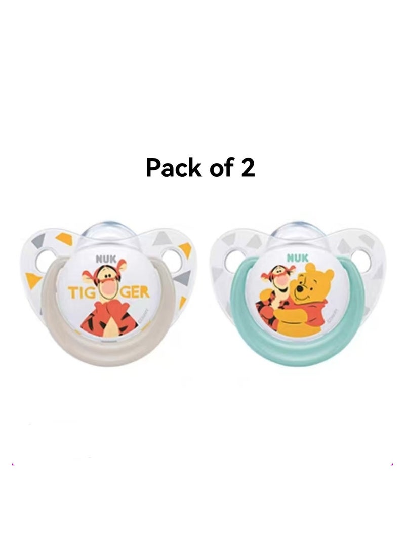 نوك لهاية سيليكون زرقاء من نوك تيجر آند ويني للأطفال من عمر 0 ​​إلى 6 أشهر، قطعتين - Image 1