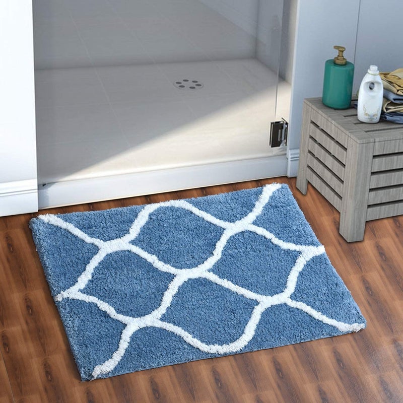 AEROHAVEN™ Glorious Super Soft Microfiber Designer Anti Slip Bathmat (Aqua, 40 x 60 cm) - Image 4